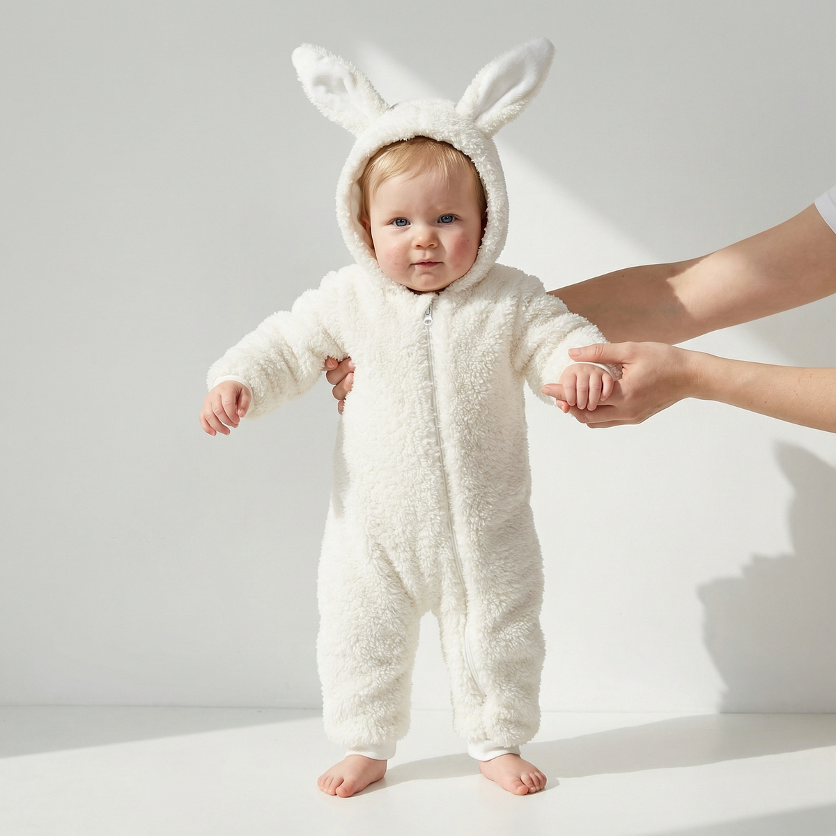 Bunny Ear Fleece Romper