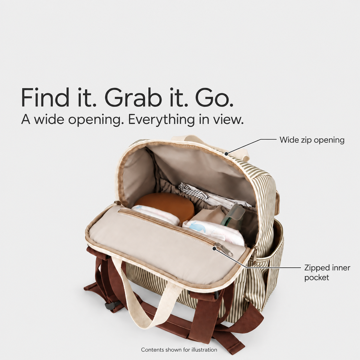 Striped Changing Backpack Set