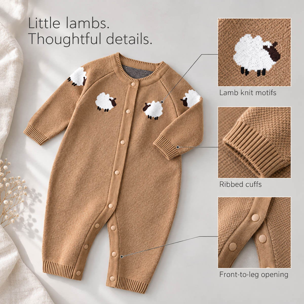 Little Lamb Knit Romper
