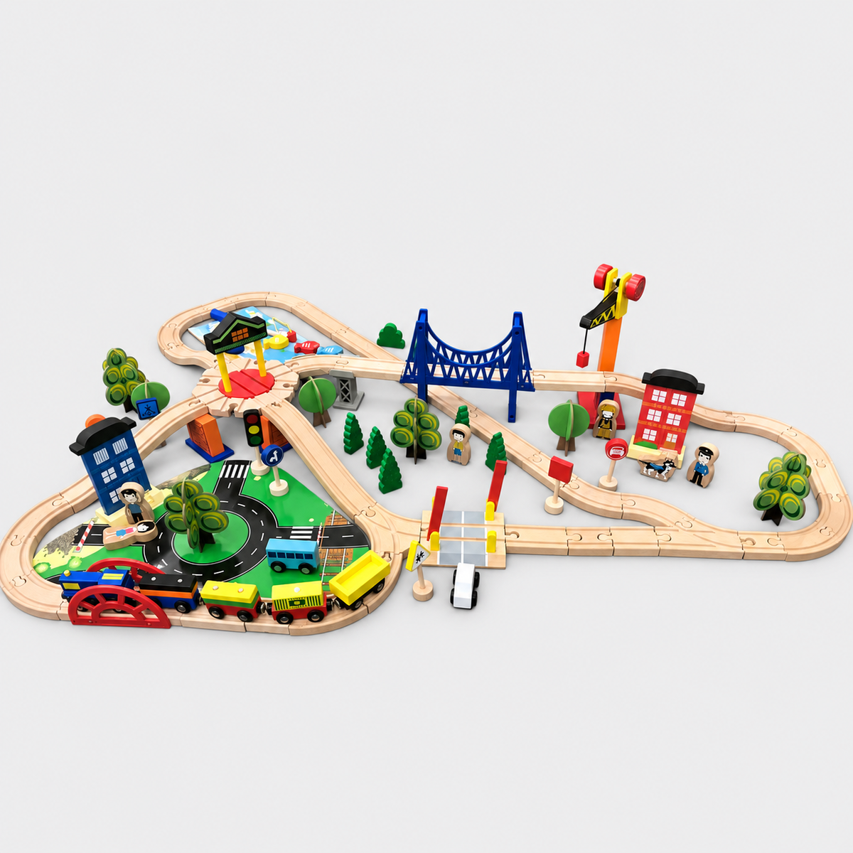 Wooden City Train Set