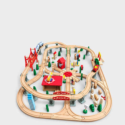 Wooden City Train Set