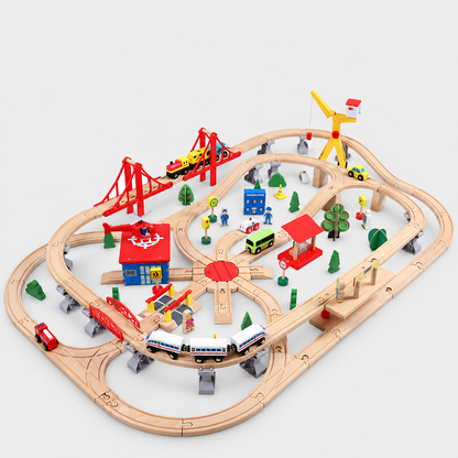 Wooden City Train Set