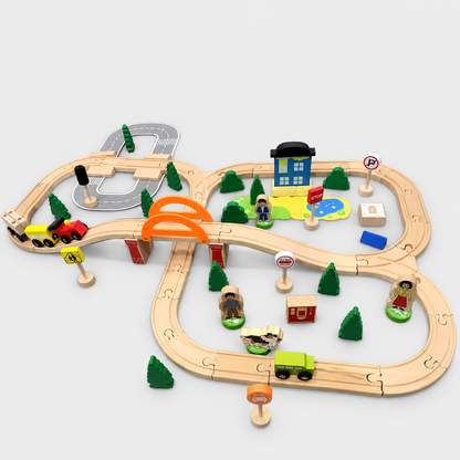 Wooden City Train Set