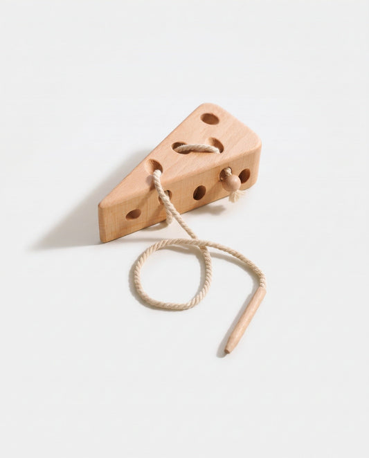Wooden Cheese Lacing Toy