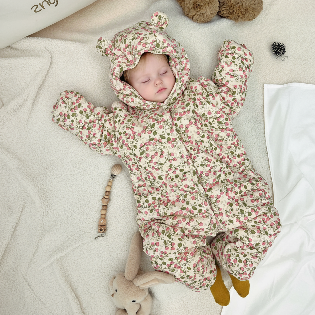 Nordic Print Hooded Romper