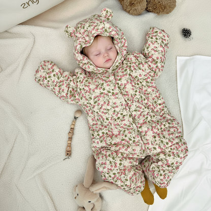 Nordic Print Hooded Romper