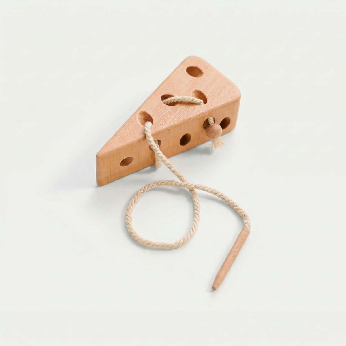 Wooden Cheese Lacing Toy