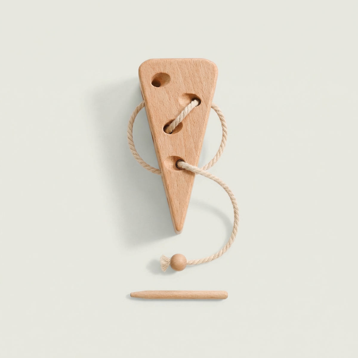 Wooden Cheese Lacing Toy
