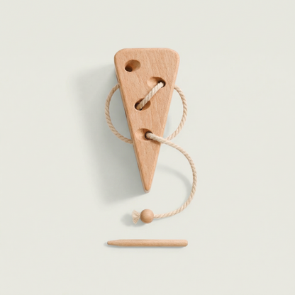 Wooden Cheese Lacing Toy