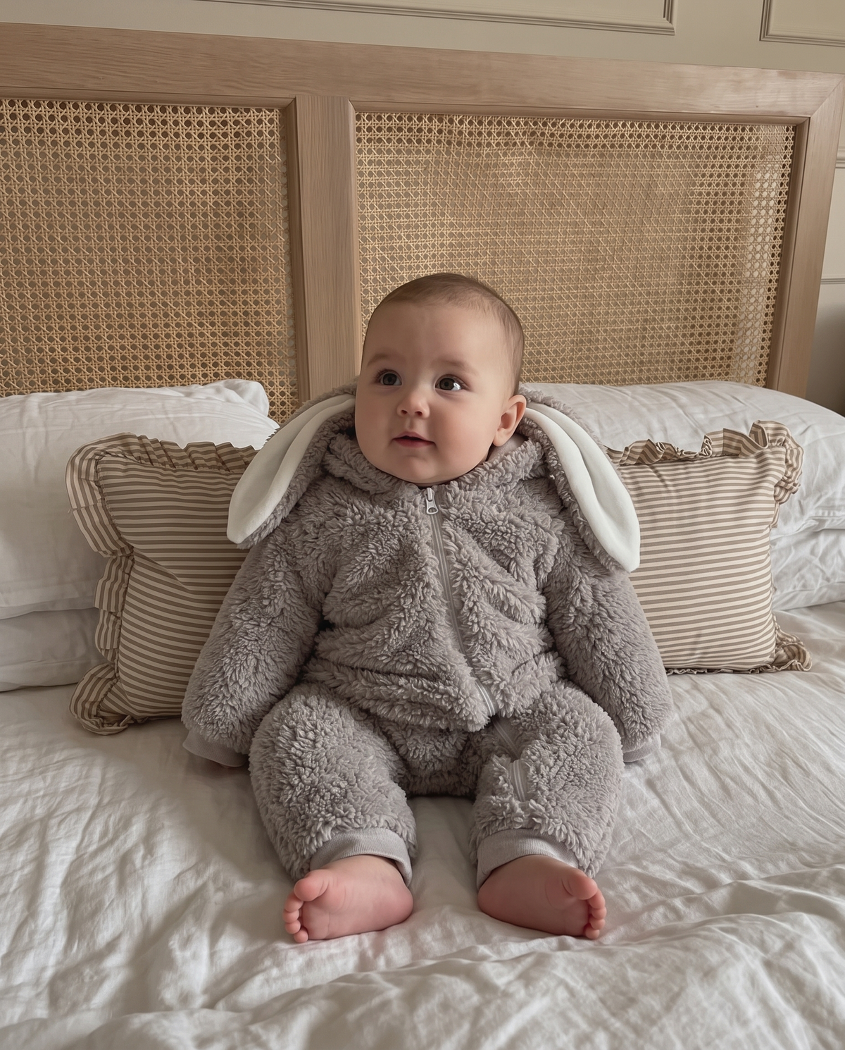 Bunny Ear Fleece Romper