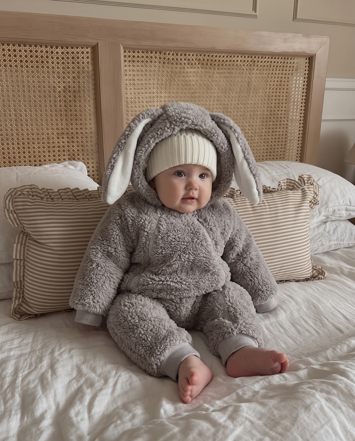 Bunny Ear Fleece Romper