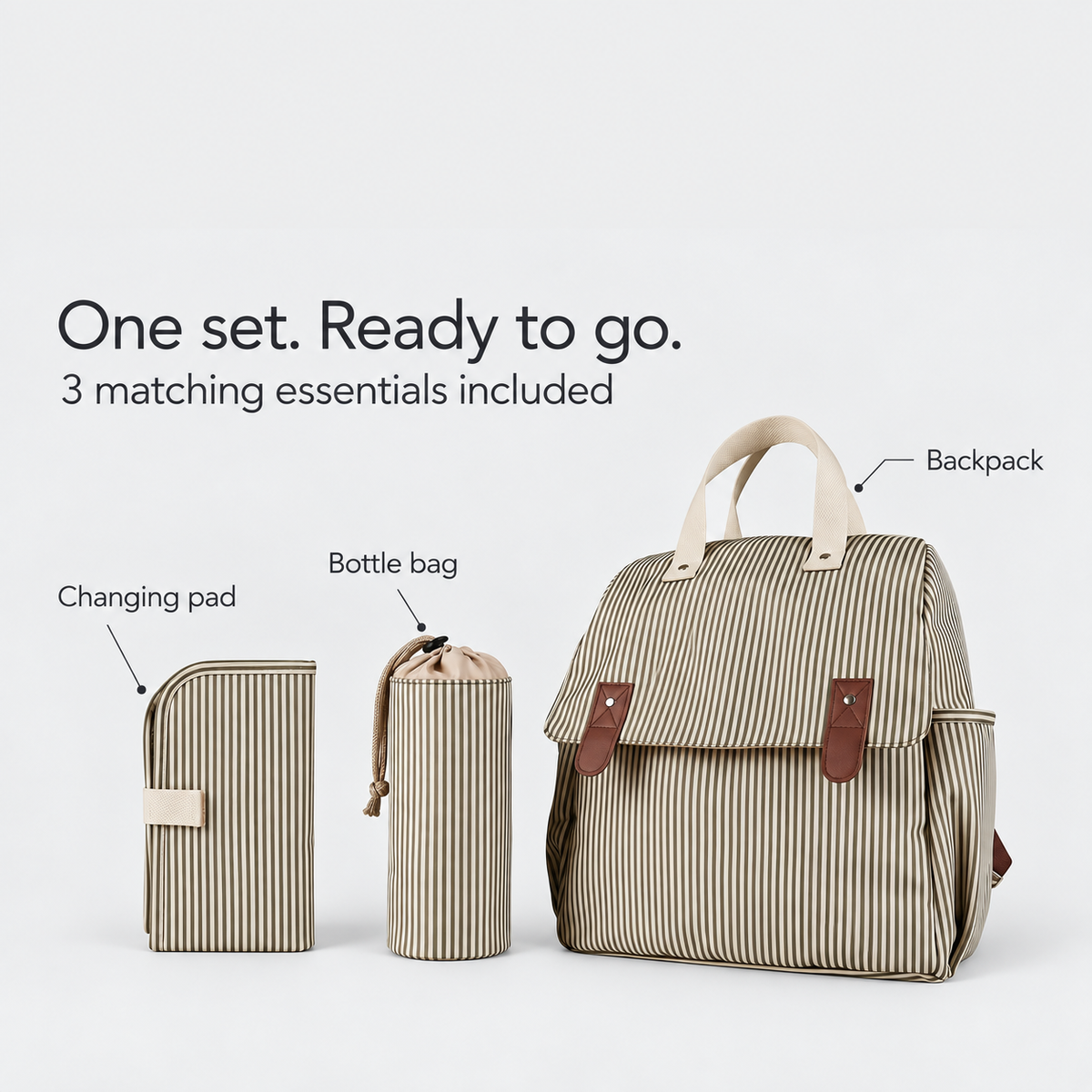 Striped Changing Backpack Set