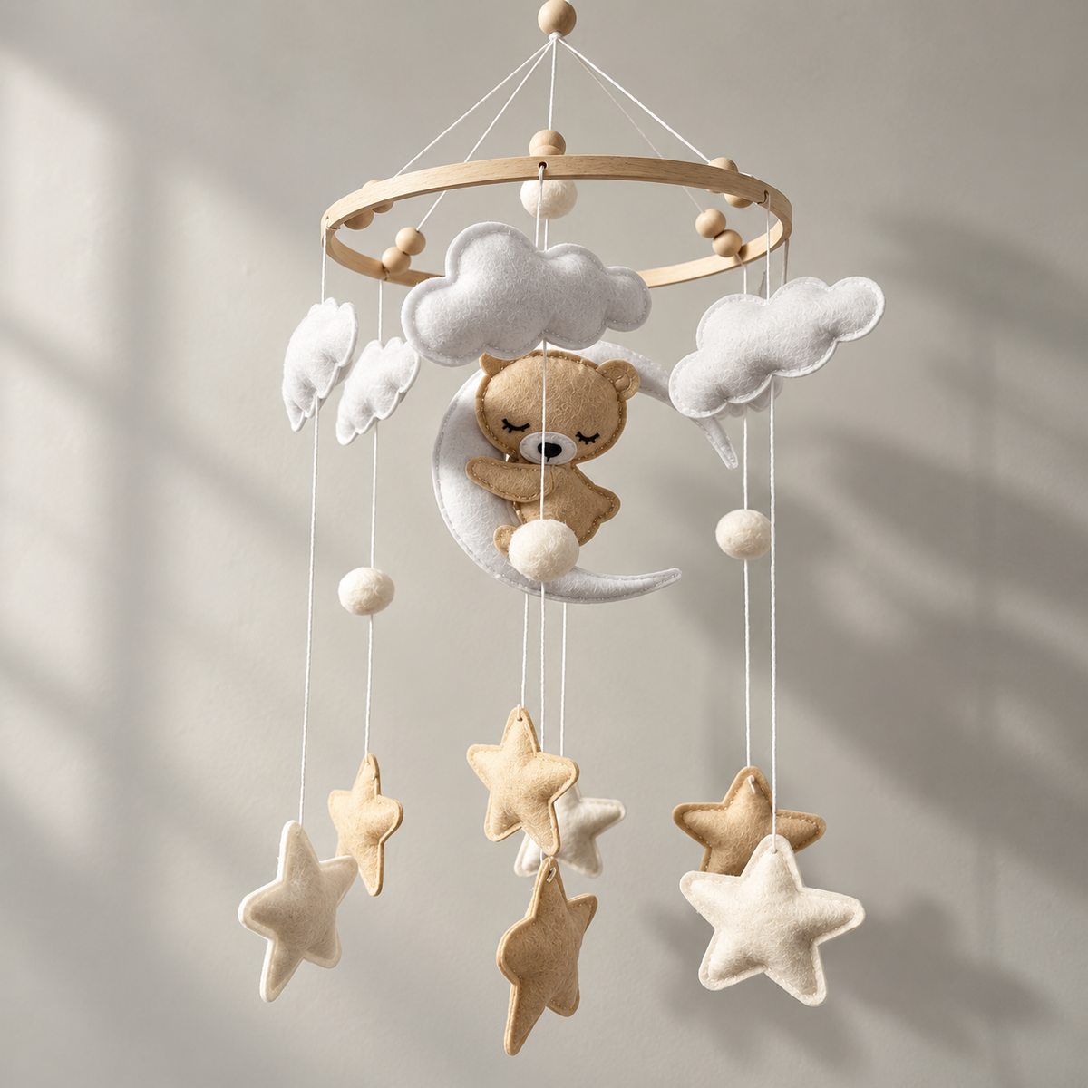 Bear on the Moon Felt Mobile