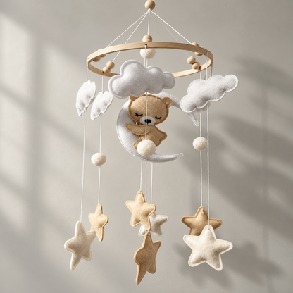 Bear on the Moon Felt Mobile