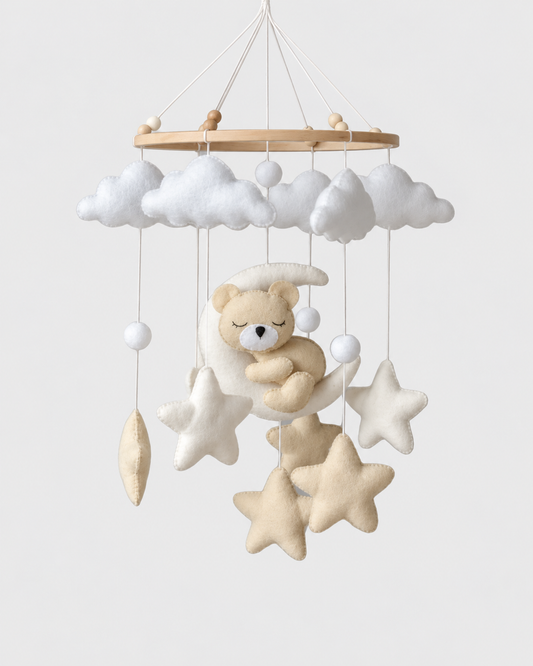 Bear on the Moon Felt Mobile