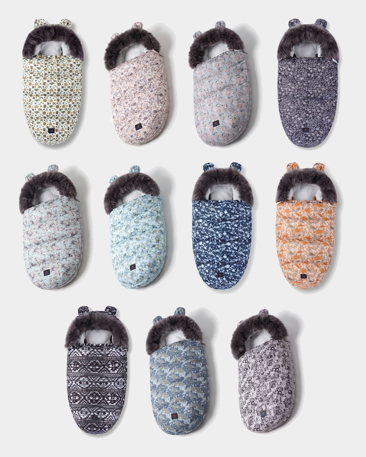 Patterned Faux-Fur Footmuff