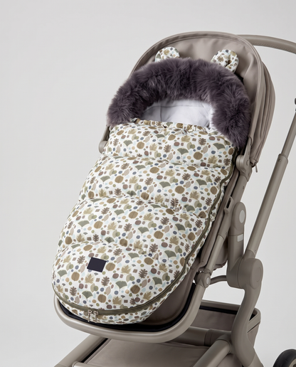Patterned Faux-Fur Footmuff